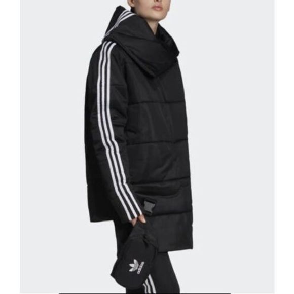 Adidas Track top Puffer Black Women’s Size M EC1916
